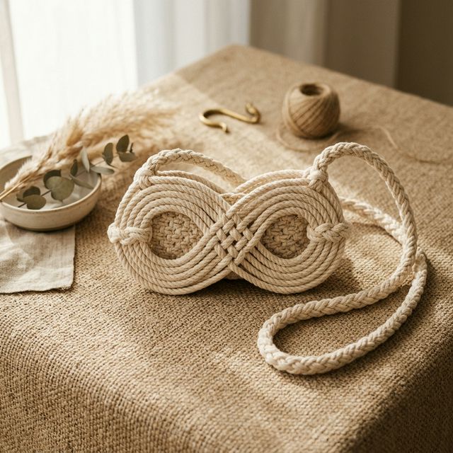 El yapımı makrome kordon çanta